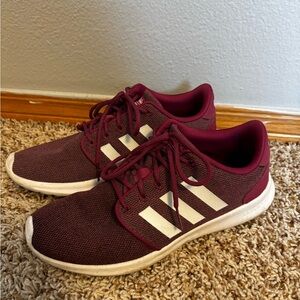 Adidas Burgundy and White Running Shoes